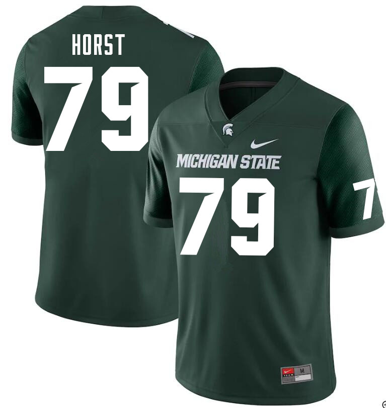 Men #79 Jarrett Horst Michigan State Spartans College Football Jerseys Sale-Green